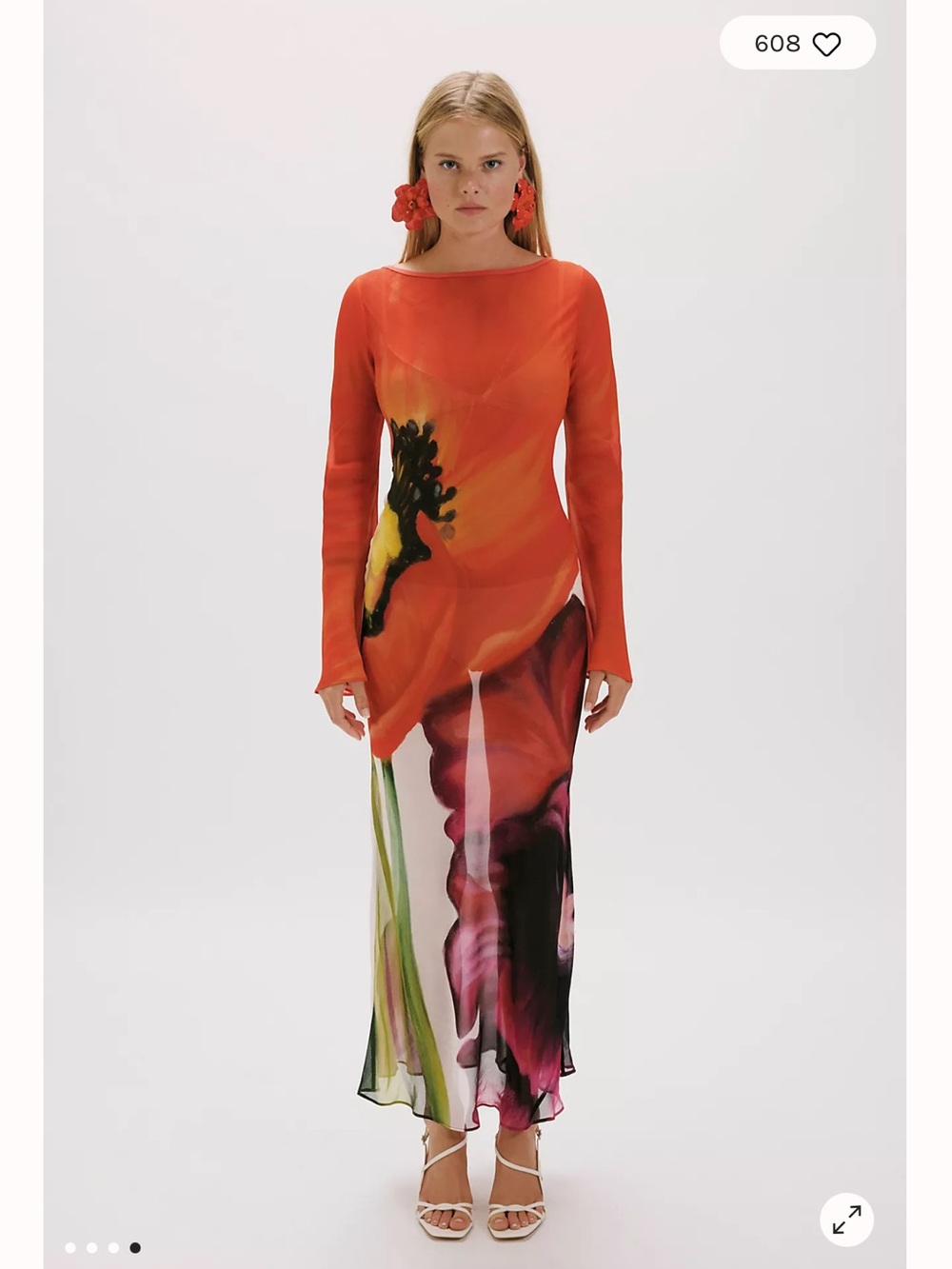 Free People Significant Other August Long-Sleeve Printed Poppy Maxi Dress 4
